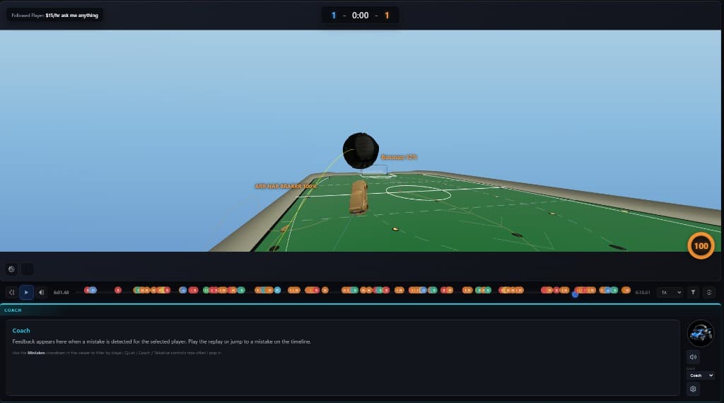 3D viewer timeline and coach dock